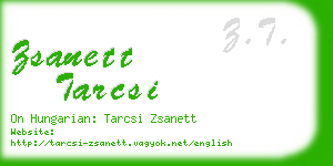 zsanett tarcsi business card